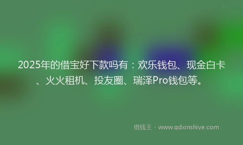 2025年的借宝好下款吗有：欢乐钱包、现金白卡、火火租机、投友圈、瑞泽Pro钱包等。