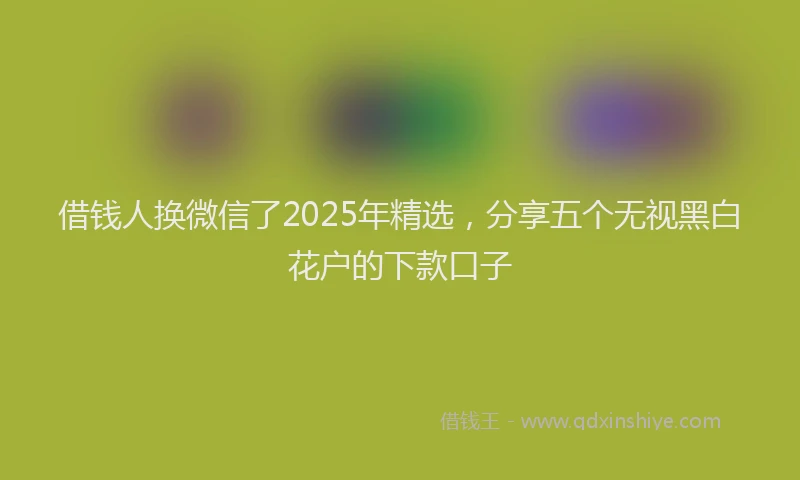借钱人换微信了2025年精选，分享五个无视黑白花户的下款口子