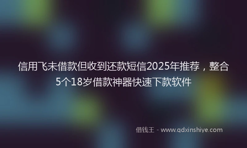 信用飞未借款但收到还款短信2025年推荐，整合5个18岁借款神器快速下款软件