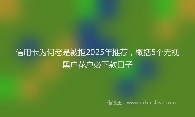 信用卡为何老是被拒2025年推荐，概括5个无视黑户花户必下款口子
