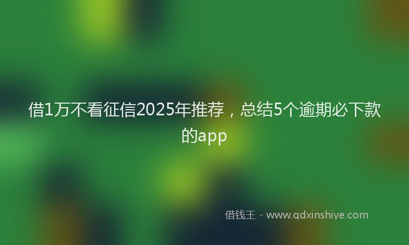借1万不看征信2025年推荐，总结5个逾期必下款的app