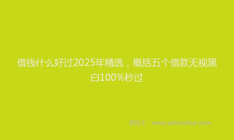 借钱什么好过2025年精选，概括五个借款无视黑白100%秒过