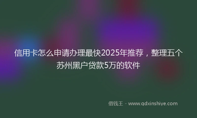 信用卡怎么申请办理最快2025年推荐，整理五个苏州黑户贷款5万的软件