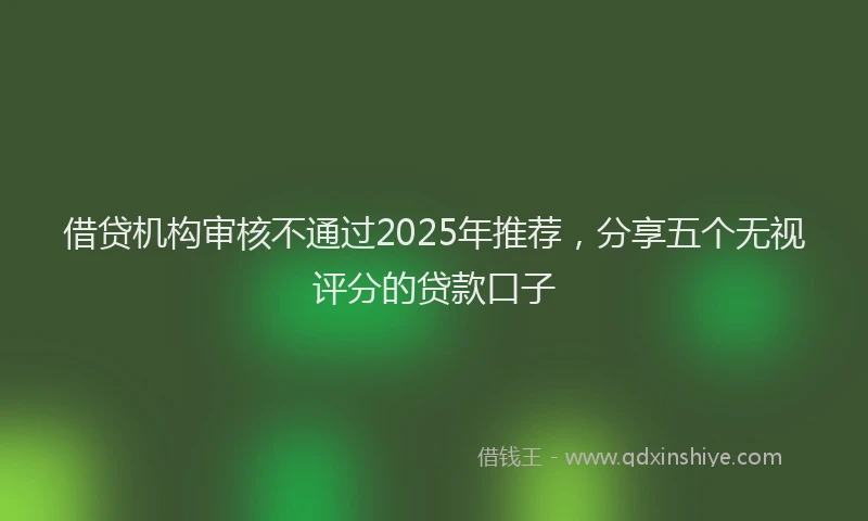 借贷机构审核不通过2025年推荐，分享五个无视评分的贷款口子