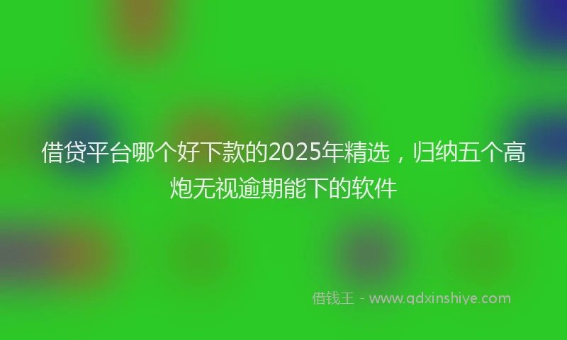 借贷平台哪个好下款的2025年精选,归纳五个高炮无视逾期能下的软件