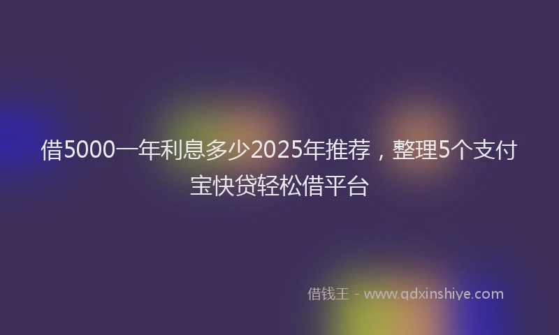 借5000一年利息多少2025年推荐，整理5个支付宝快贷轻松借平台