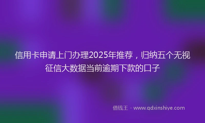 信用卡申请上门办理2025年推荐，归纳五个无视征信大数据当前逾期下款的口子