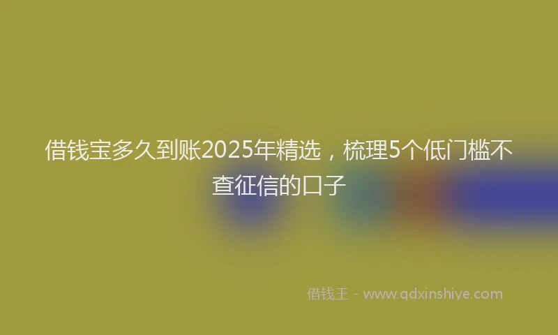借钱宝多久到账2025年精选，梳理5个低门槛不查征信的口子
