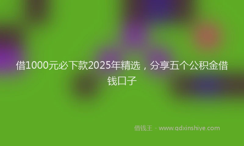 借1000元必下款2025年精选,分享五个公积金借钱口子