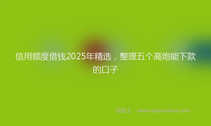 信用额度借钱2025年精选，整理五个高炮能下款的口子