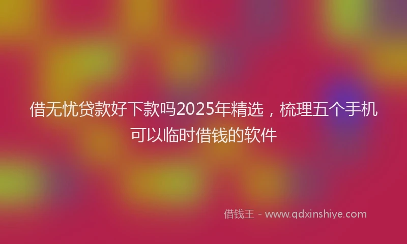 借无忧贷款好下款吗2025年精选，梳理五个手机可以临时借钱的软件