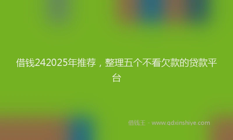 借钱242025年推荐，整理五个不看欠款的贷款平台