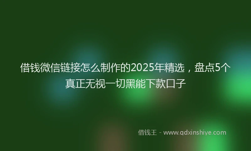 借钱微信链接怎么制作的2025年精选，盘点5个真正无视一切黑能下款口子