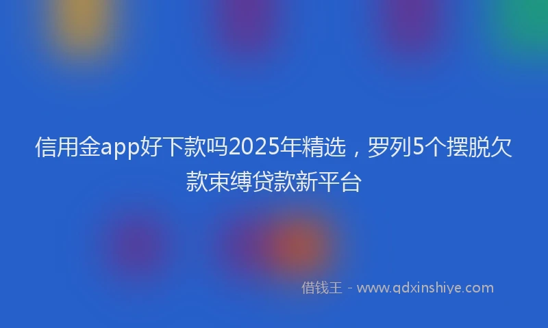 信用金app好下款吗2025年精选，罗列5个摆脱欠款束缚贷款新平台