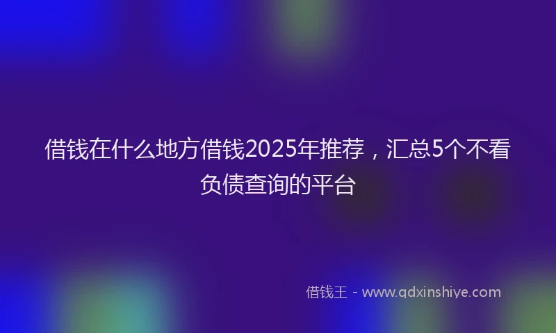 借钱在什么地方借钱2025年推荐，汇总5个不看负债查询的平台