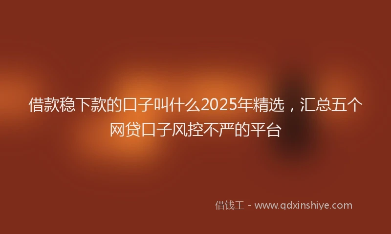借款稳下款的口子叫什么2025年精选，汇总五个网贷口子风控不严的平台