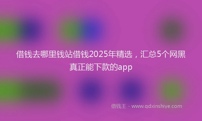 借钱去哪里钱站借钱2025年精选,汇总5个网黑真正能下款的app
