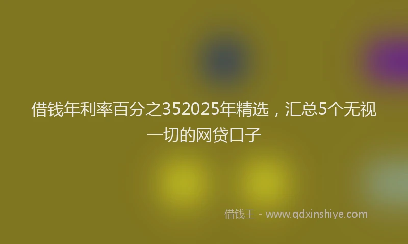 借钱年利率百分之352025年精选，汇总5个无视一切的网贷口子