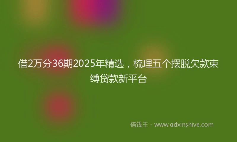 借2万分36期2025年精选，梳理五个摆脱欠款束缚贷款新平台