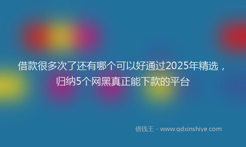 借款很多次了还有哪个可以好通过2025年精选，归纳5个网黑真正能下款的平台