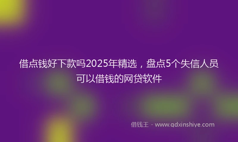 借点钱好下款吗2025年精选，盘点5个失信人员可以借钱的网贷软件