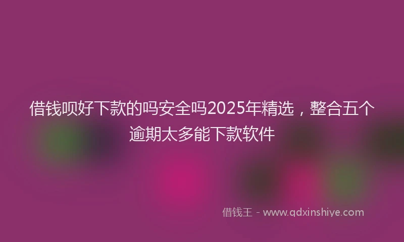 借钱呗好下款的吗安全吗2025年精选，整合五个逾期太多能下款软件