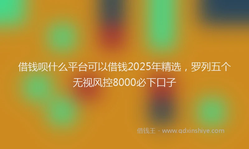 借钱呗什么平台可以借钱2025年精选，罗列五个无视风控8000必下口子