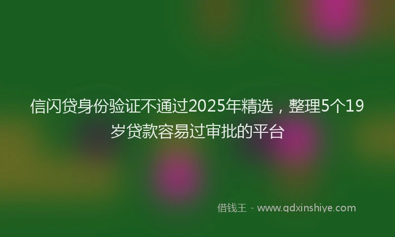 信闪贷身份验证不通过2025年精选，整理5个19岁贷款容易过审批的平台