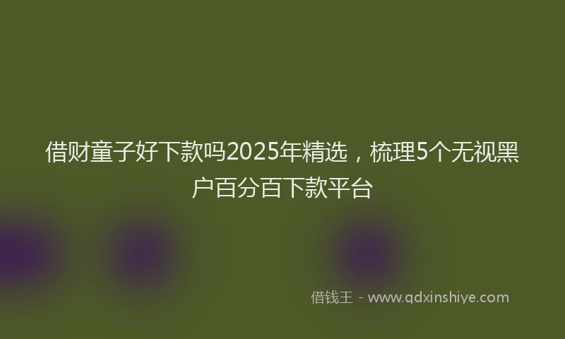 借财童子好下款吗2025年精选，梳理5个无视黑户百分百下款平台
