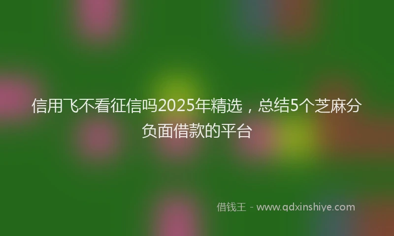 信用飞不看征信吗2025年精选，总结5个芝麻分负面借款的平台