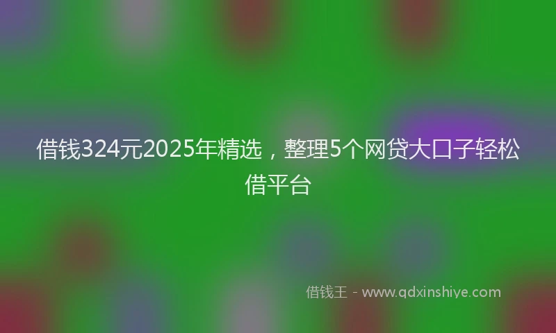 借钱324元2025年精选，整理5个网贷大口子轻松借平台
