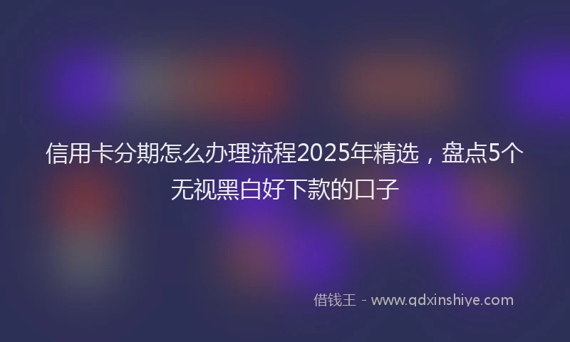 信用卡分期怎么办理流程2025年精选，盘点5个无视黑白好下款的口子