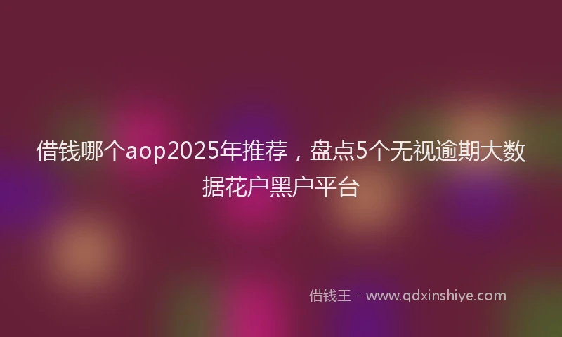 借钱哪个aop2025年推荐，盘点5个无视逾期大数据花户黑户平台