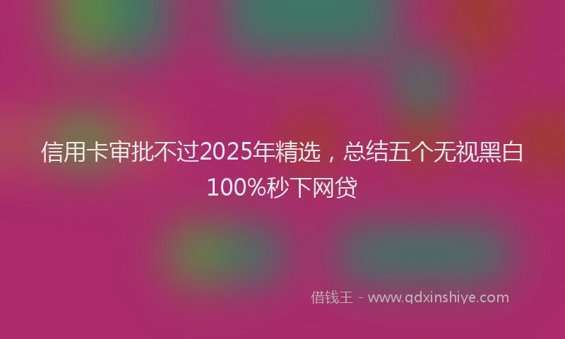 信用卡审批不过2025年精选，总结五个无视黑白100%秒下网贷