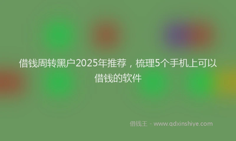 借钱周转黑户2025年推荐，梳理5个手机上可以借钱的软件