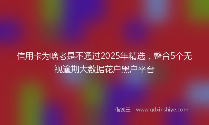 信用卡为啥老是不通过2025年精选，整合5个无视逾期大数据花户黑户平台