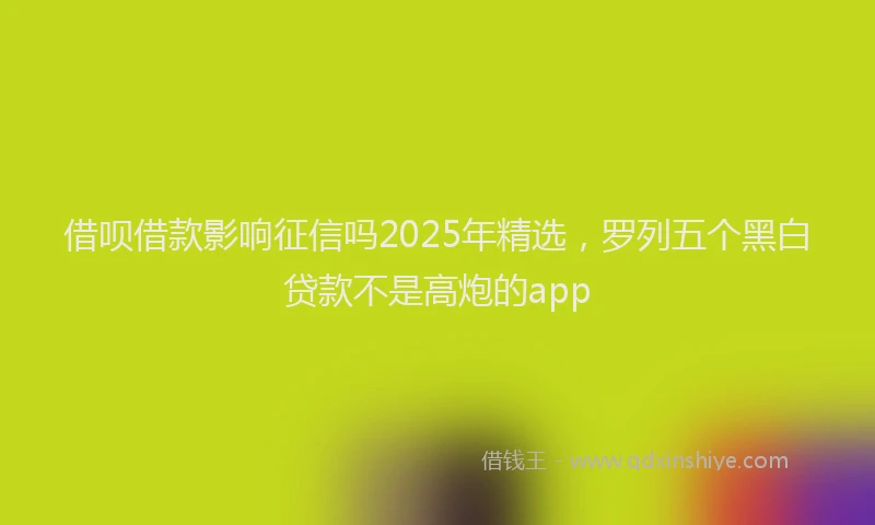 借呗借款影响征信吗2025年精选，罗列五个黑白贷款不是高炮的app