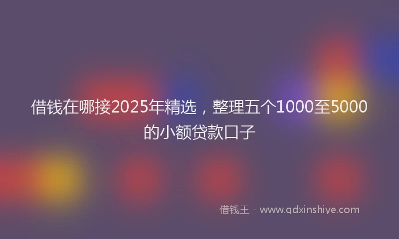 借钱在哪接2025年精选，整理五个1000至5000的小额贷款口子