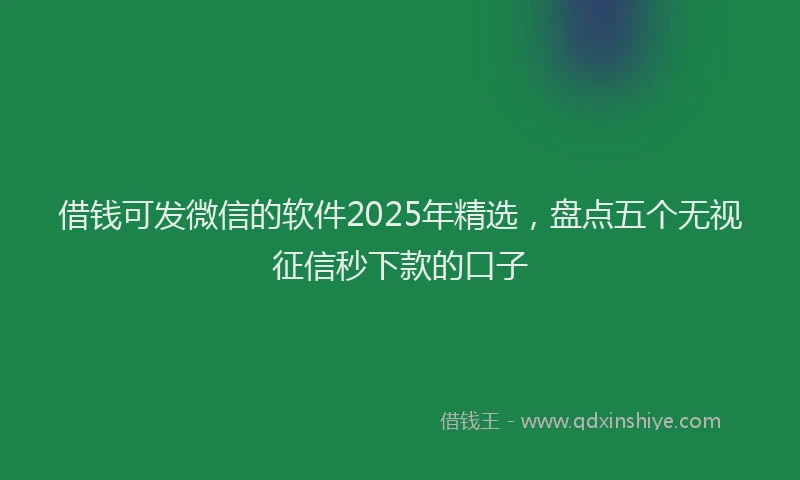 借钱可发微信的软件2025年精选，盘点五个无视征信秒下款的口子