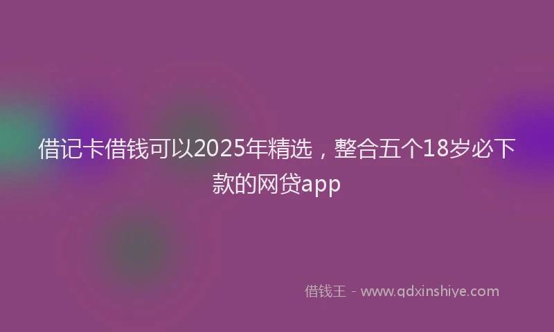 借记卡借钱可以2025年精选，整合五个18岁必下款的网贷app