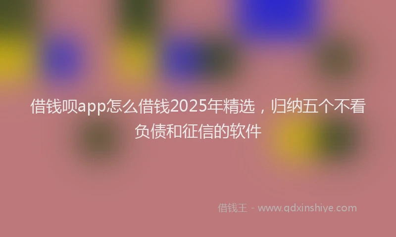 借钱呗app怎么借钱2025年精选，归纳五个不看负债和征信的软件