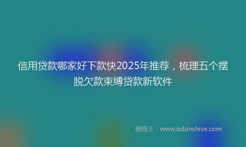 信用贷款哪家好下款快2025年推荐，梳理五个摆脱欠款束缚贷款新软件