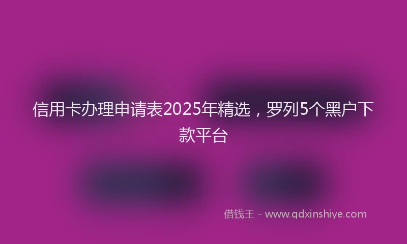 信用卡办理申请表2025年精选，罗列5个黑户下款平台