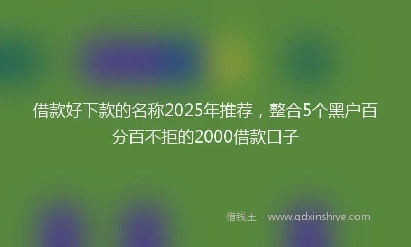 借款好下款的名称2025年推荐，整合5个黑户百分百不拒的2000借款口子