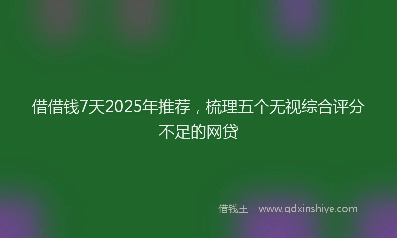 借借钱7天2025年推荐，梳理五个无视综合评分不足的网贷