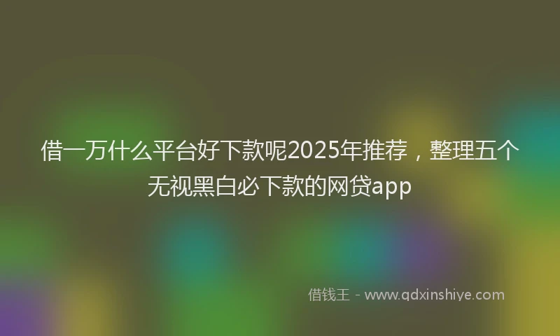 借一万什么平台好下款呢2025年推荐，整理五个无视黑白必下款的网贷app