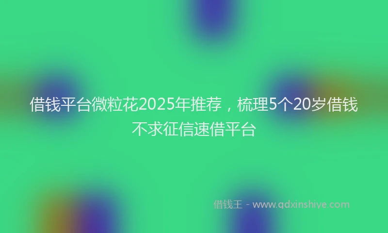 借钱平台微粒花2025年推荐，梳理5个20岁借钱不求征信速借平台