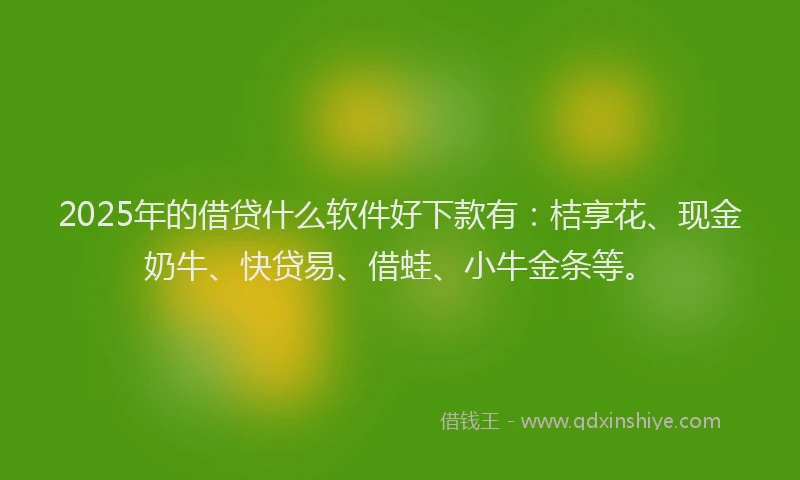 2025年的借贷什么软件好下款有：桔享花、现金奶牛、快贷易、借蛙、小牛金条等。