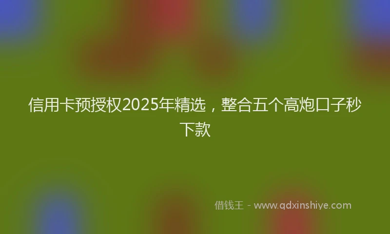 信用卡预授权2025年精选，整合五个高炮口子秒下款