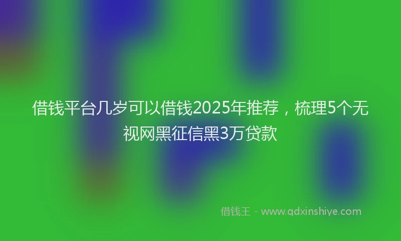 借钱平台几岁可以借钱2025年推荐，梳理5个无视网黑征信黑3万贷款